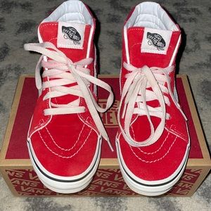 Big girls size 4 red high top Vans